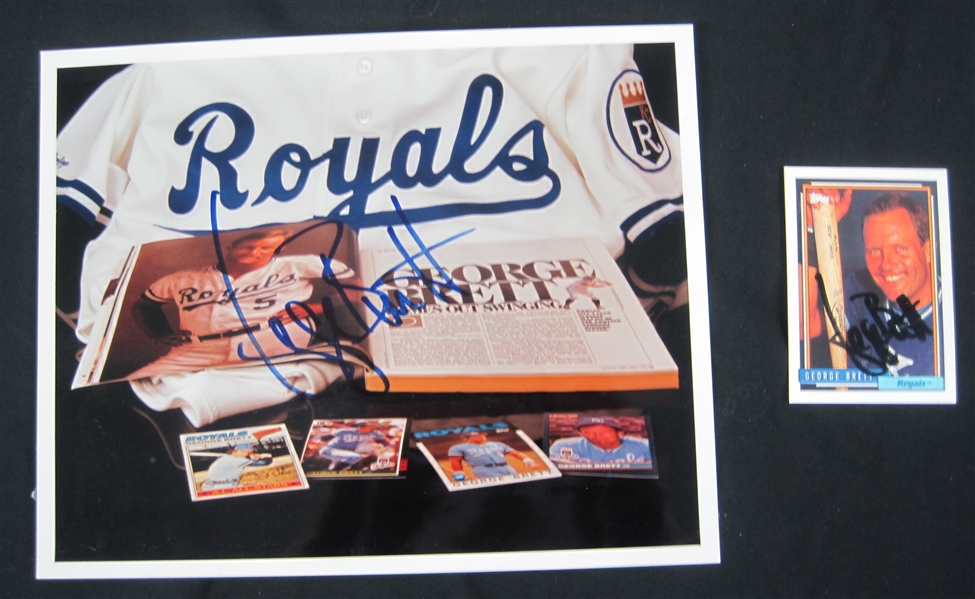 George Brett Autographed 8x10 Photo & Card 