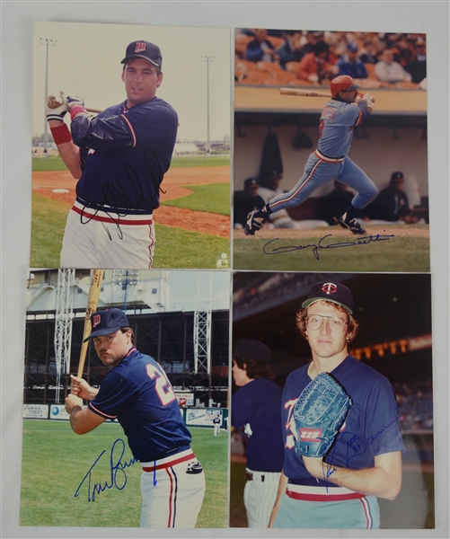 Collection of 4 Minnesota Twins 1980s Autographed Photos