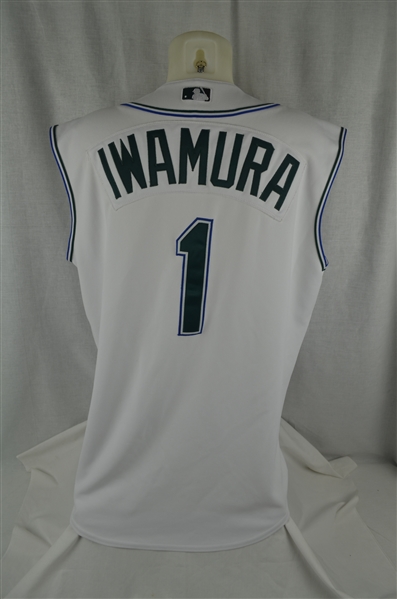 Akinori Iwamura 2007 Tampa Bay Devil Rays White Home Professional Model Jersey Vest w/Light Use