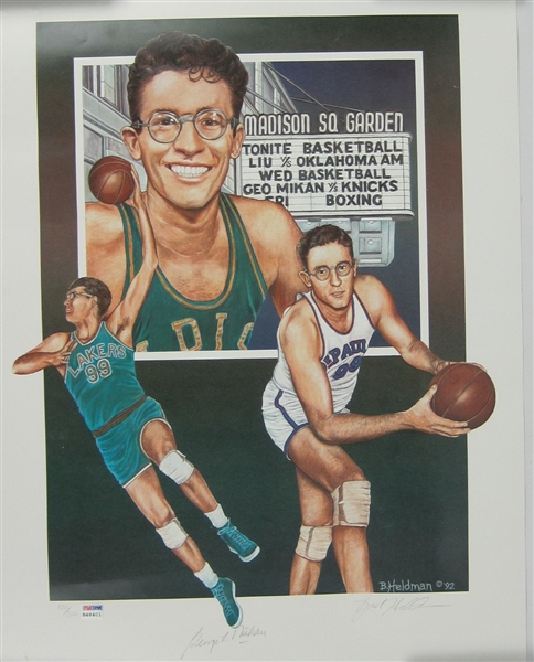 George Mikan Autographed Limited Edition Lithograph