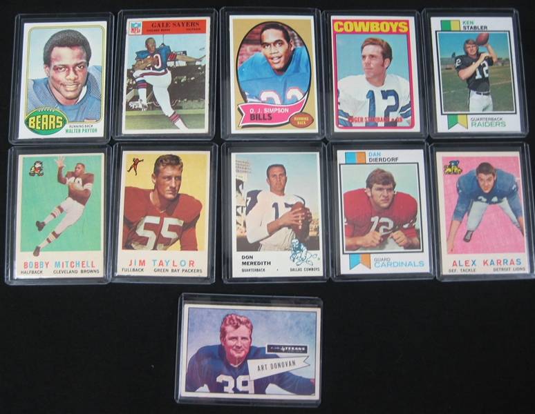 NFL Collection of 11 Rookie Cards w/Walter Payton