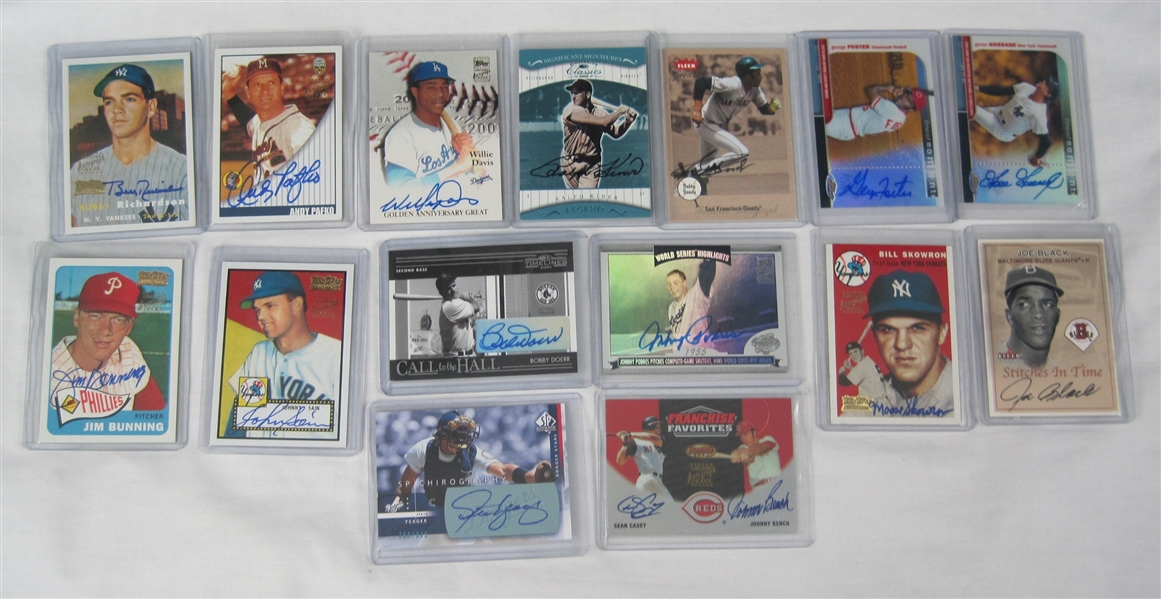 Collection of 15 Autographed Baseball Insert Cards w/Ralph Kiner