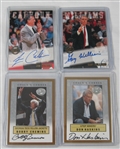 NCAA Lot of 4 Autographed Basketball Coaches Insert Cards w/Jim Calhoun