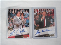 NCAA Lot of 4 Autographed Basketball Coaches Insert Cards w/Jim Calhoun