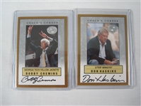 NCAA Lot of 4 Autographed Basketball Coaches Insert Cards w/Jim Calhoun