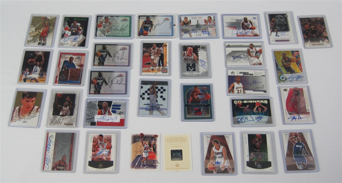NBA Collection of 30 Autographed Insert Cards w/Allen Iverson 