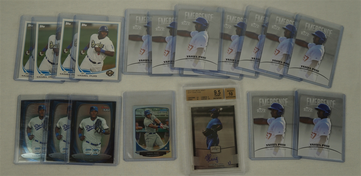 Yasiel Puig Autographed & Rookie Card collection 