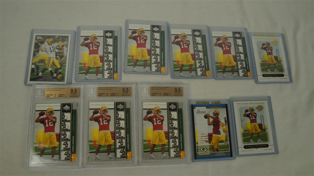 Aaron Rodgers Rookie Football Card Collection