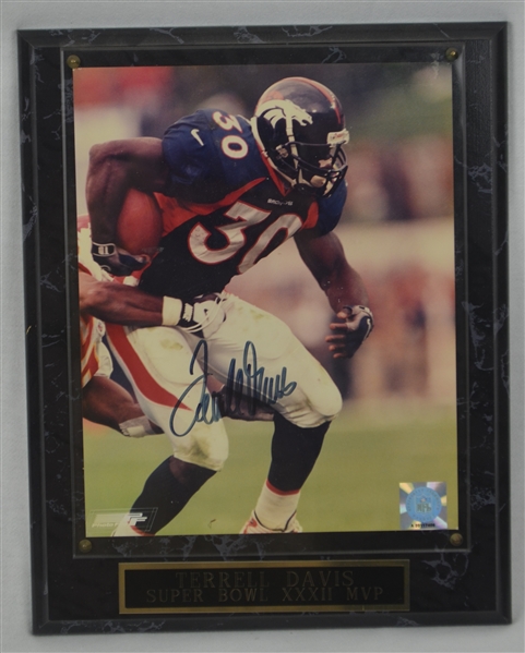 Terrell Davis & Clinton Portis Autographed Photo & Mini Helmet