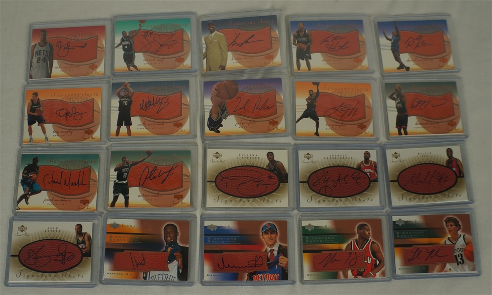 Collection of 20 NBA Upper Deck Sweet Shots Autographed Cards