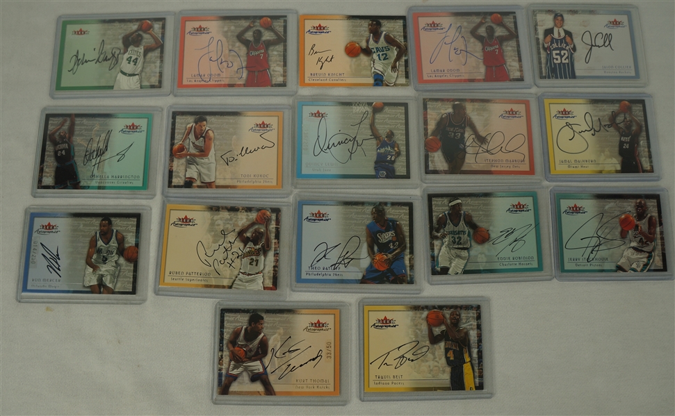 Collection of 17 Fleer NBA Autographed Cards