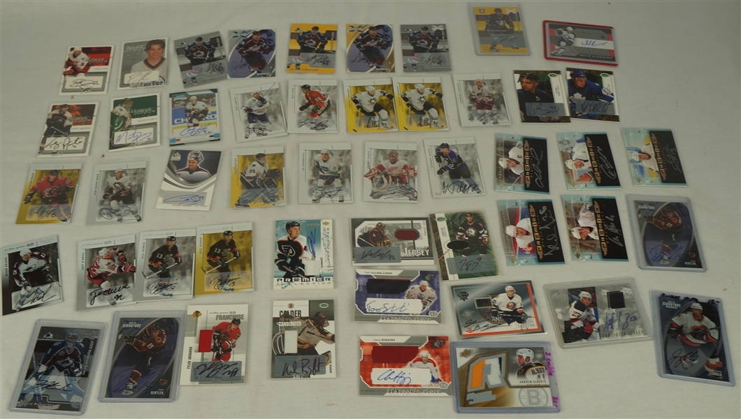 NHL Collection of 49 Autographed Insert Cards