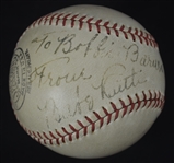 Babe Ruth Autographed & Inscribed Spalding Baseball Dated Christmas Day 1938