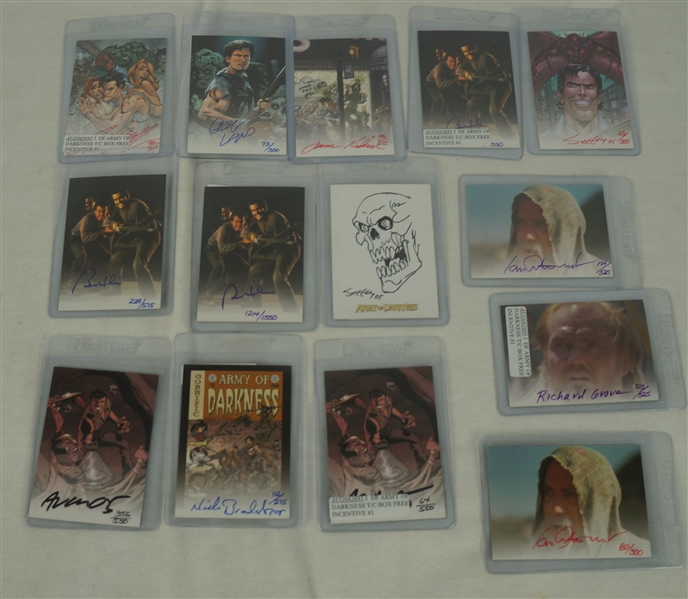 Collection of 14 Army of Darkness Autographed Limited Edition Trading Cards