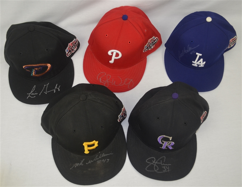 Lot Detail Collection of 5 MLB 2003 All Star Game Issued Autographed Hats