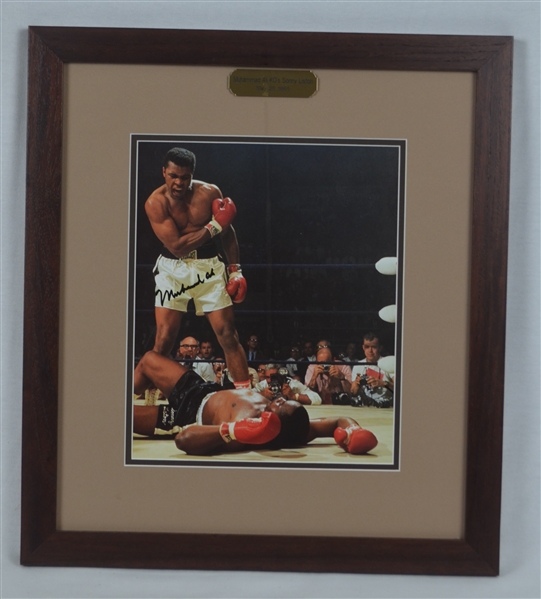 Muhammad Ali vs. Sonny Liston Autographed & Framed Photo PSA/DNA