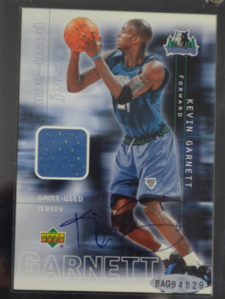 Kevin Garnett Autographed Upper Deck Game Used Limited Edition Jersey Card UDA