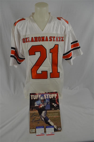 Barry Sanders Autographed Jersey & Photo