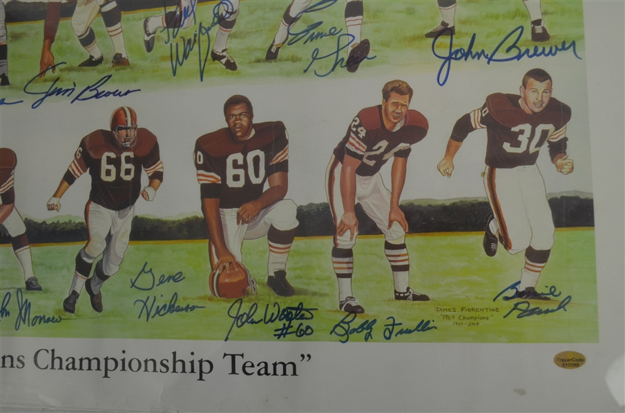 Lot Detail - Cleveland Browns 1964 Team Signed Lithograph W/Jim Brown