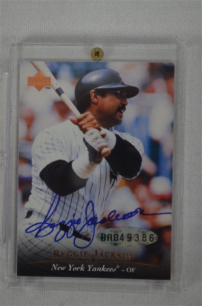 Reggie Jackson Autographed Baseball Card UDA