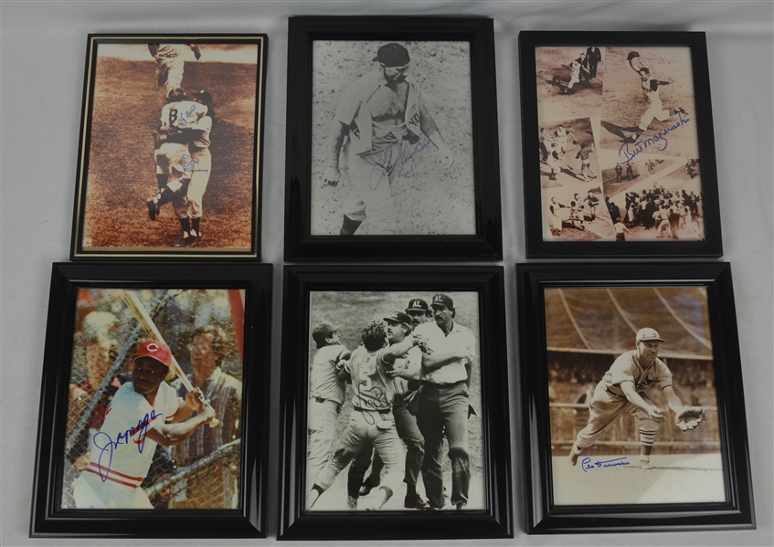 Collection of 5 Autographed & Framed 8x10 HOF Photos