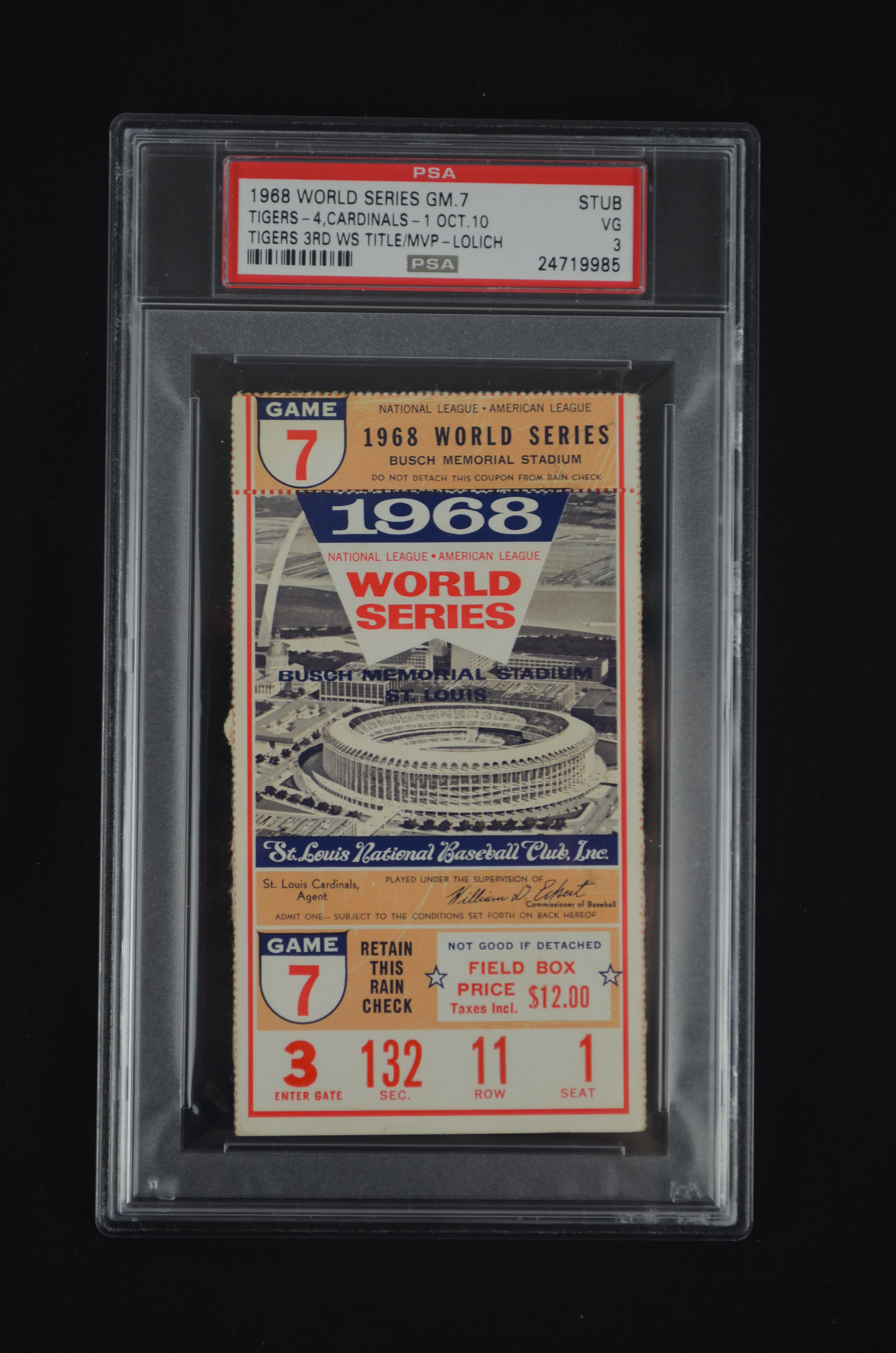 Lot Detail - 1968 World Series Ticket Game 7 PSA 3 Detroit Tigers