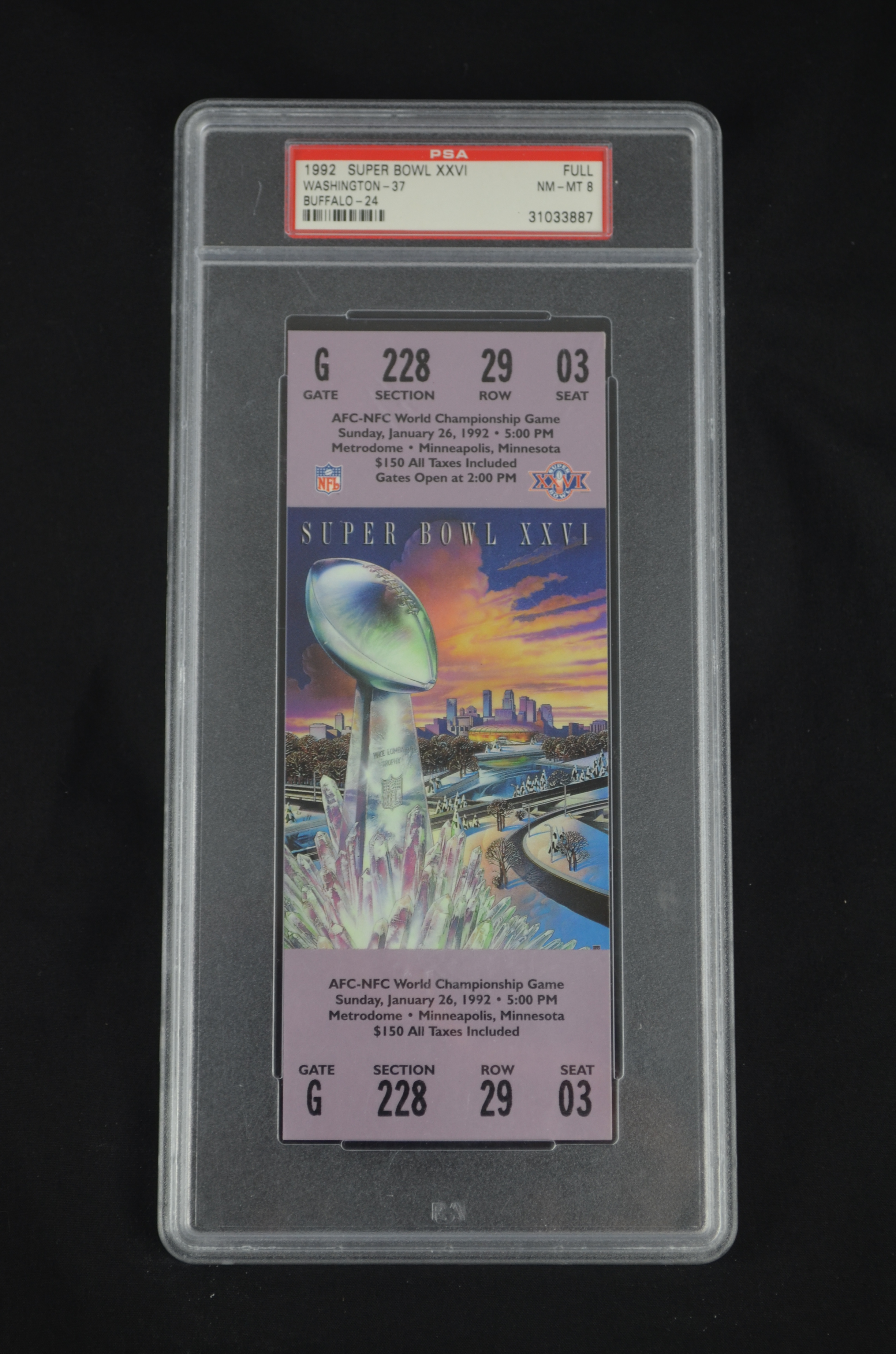 super bowl xxvi ticket