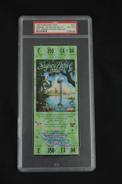 Super Bowl XXXI 1997 Full Ticket PSA 8