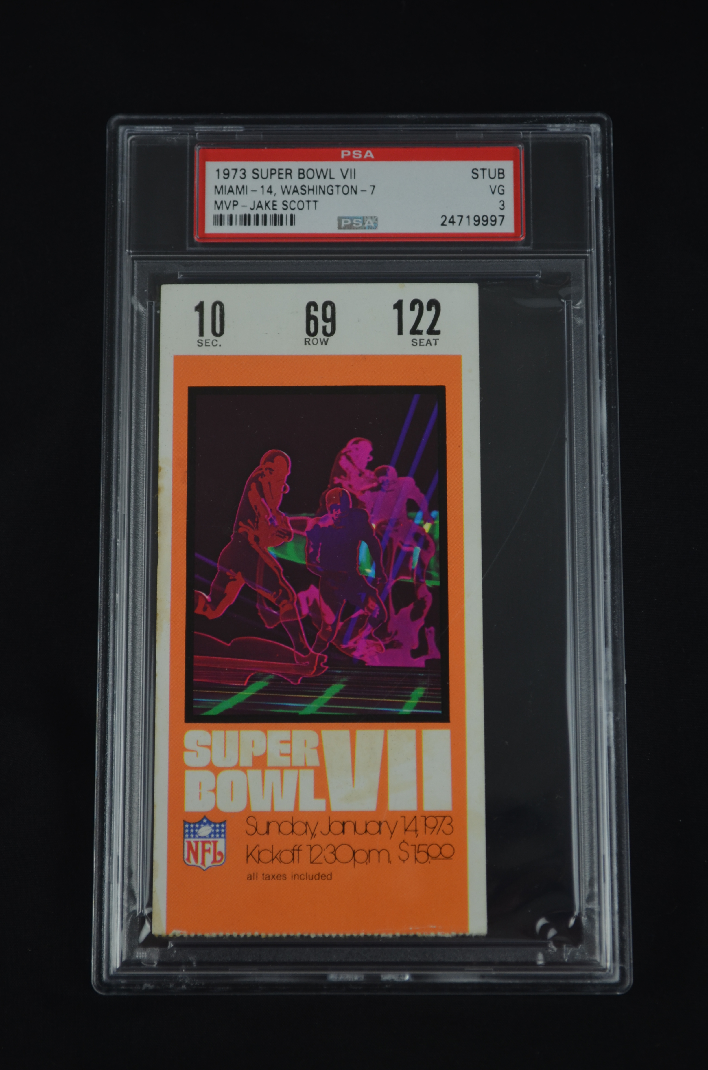 Lot Detail - Super Bowl VII 1973 Ticket PSA 3 *Miami Dolphins