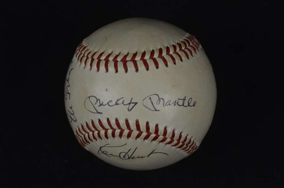 Vintage 1960 New York Yankees Team Signed Baseball w/Mickey Mantle