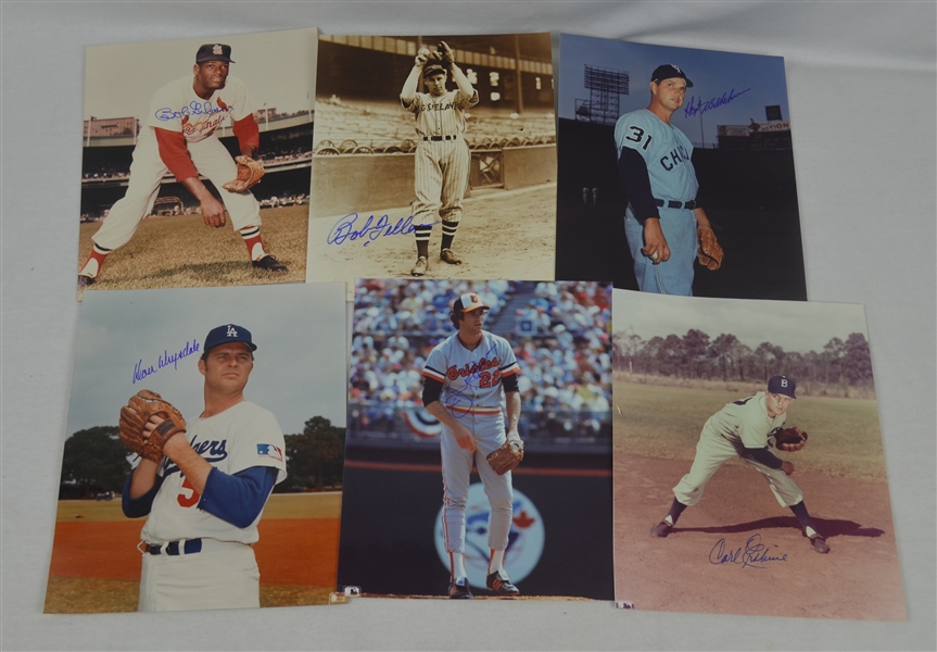 HOF Pitcher Collection of 6 Autographed 8x10 Photos 