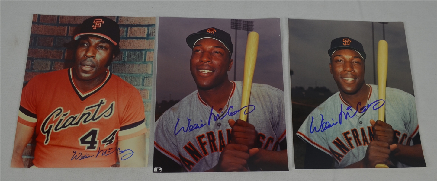 Willie McCovey Lot of 3 Autographed 8x10 Photos