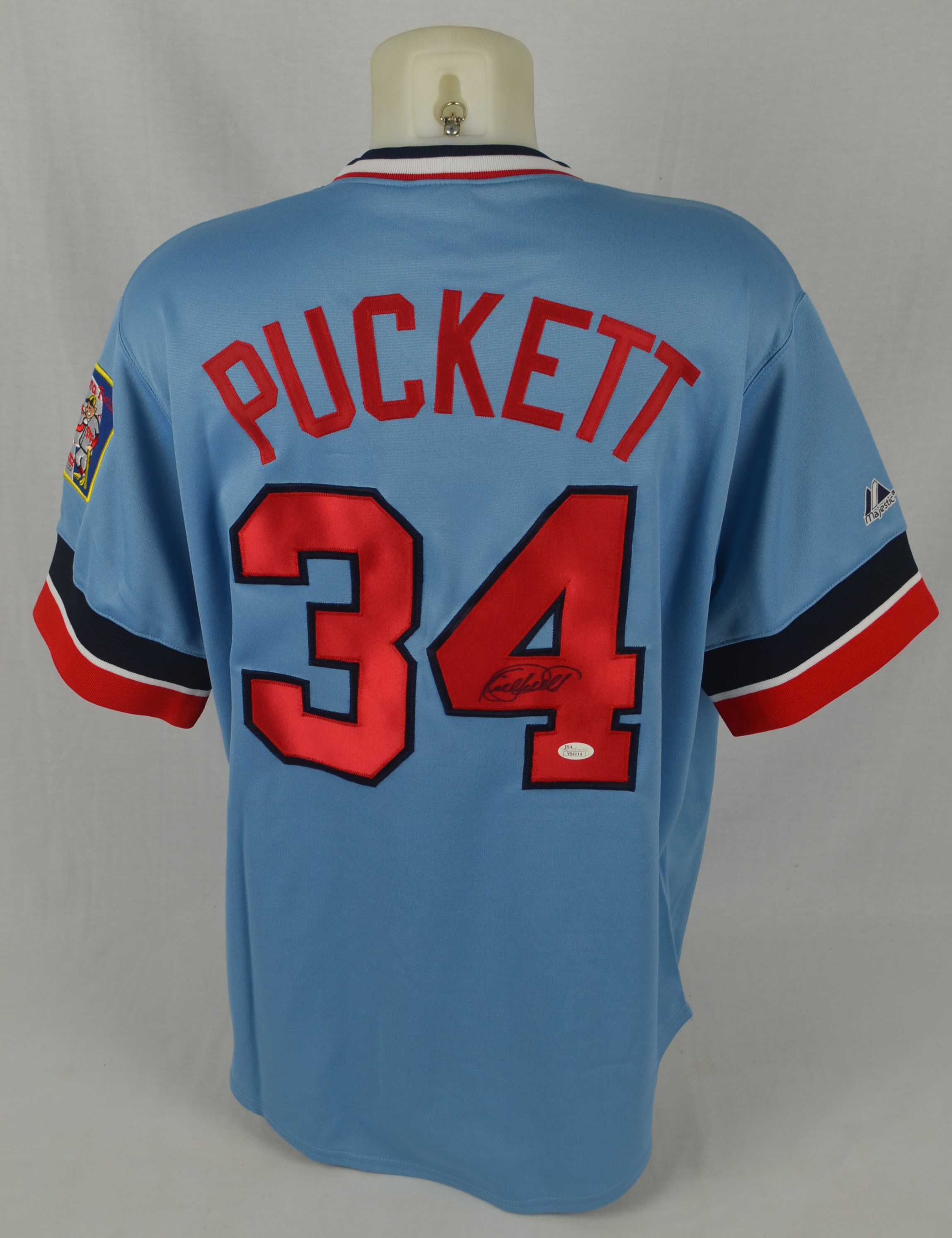 Lot Detail - Kirby Puckett Autographed 1984 Rookie Throwback Jersey