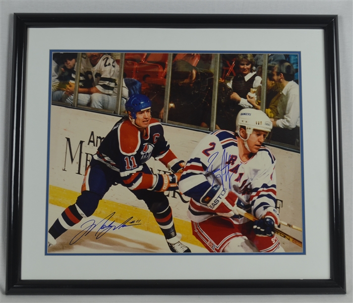 Mark Messier & Brian Leetch Autographed 16x20 Framed Photo