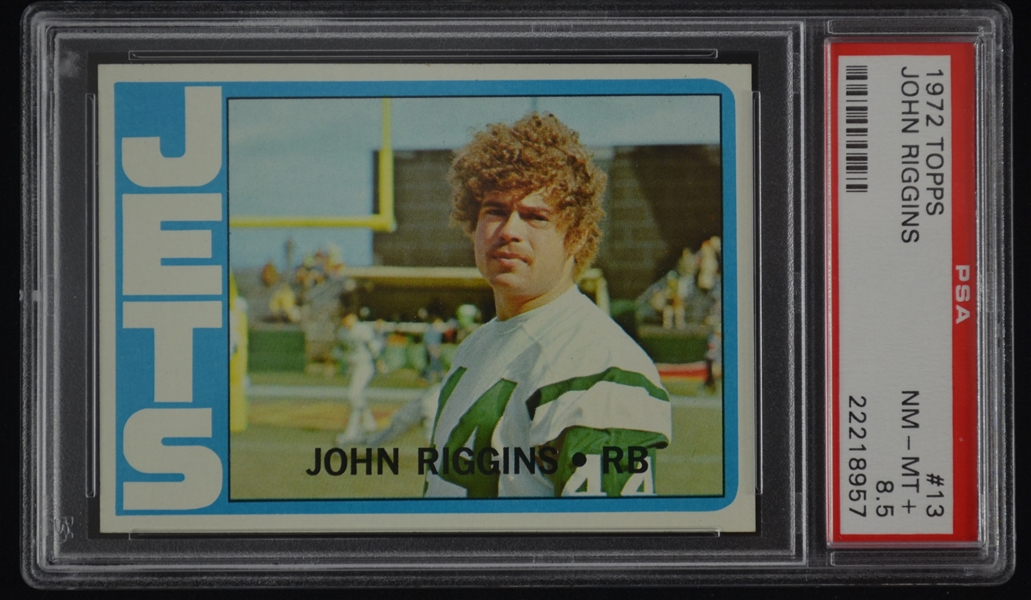 John Riggins New York Jets HOF 1972 Topps Rookie Card #13 PSA 8.5