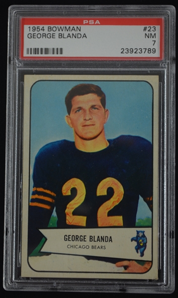 George Blanda 1954 Bowman Rookie Card #23 PSA 7