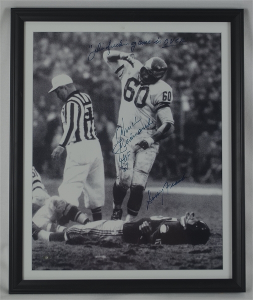 Chuck Bednarik Autographed & Inscribed 16x20 Framed Photo