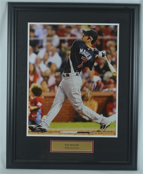 Joe Mauer All Star Game HR Contest Autographed 16x20 Framed Photo