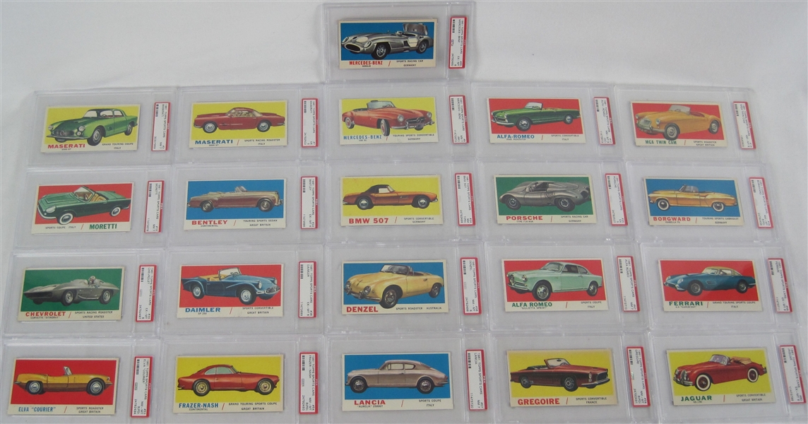 Vintage 1961 Topps Sports Cars Card Set PSA Graded 