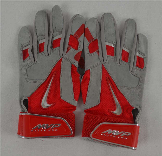 Mike Trout 2015 Professional Model Signed Batting Gloves w/Heavy Use