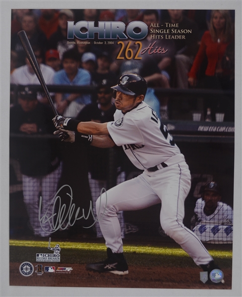 Ichiro Suzuki 262 Hit Autographed 16x20 Photo