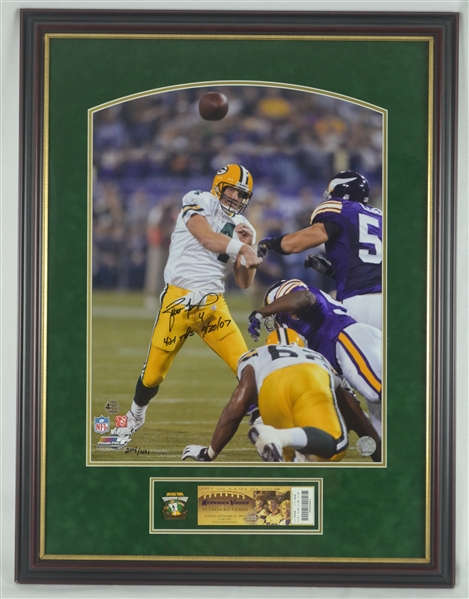 Brett Favre Signed & Inscribed 16x20 Limited Edition 421 TD’s 9/30/07 Photo