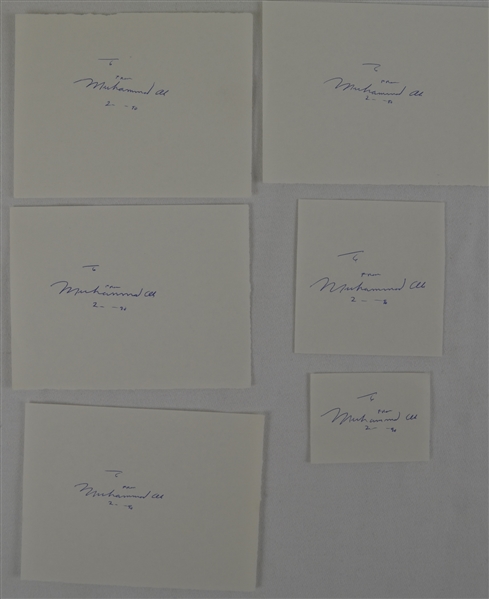 Muhammad Ali Collection of 6 Cut Signatures Dated February 1990