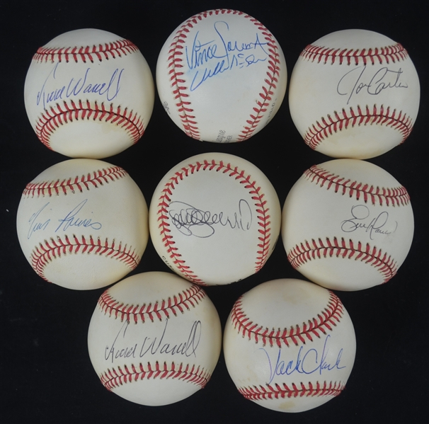 Collection of 8 Autographed Baseballs w/Tim Raines