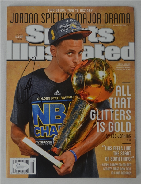 Stephen Curry Autographed Sports Illustrated Championship Issue