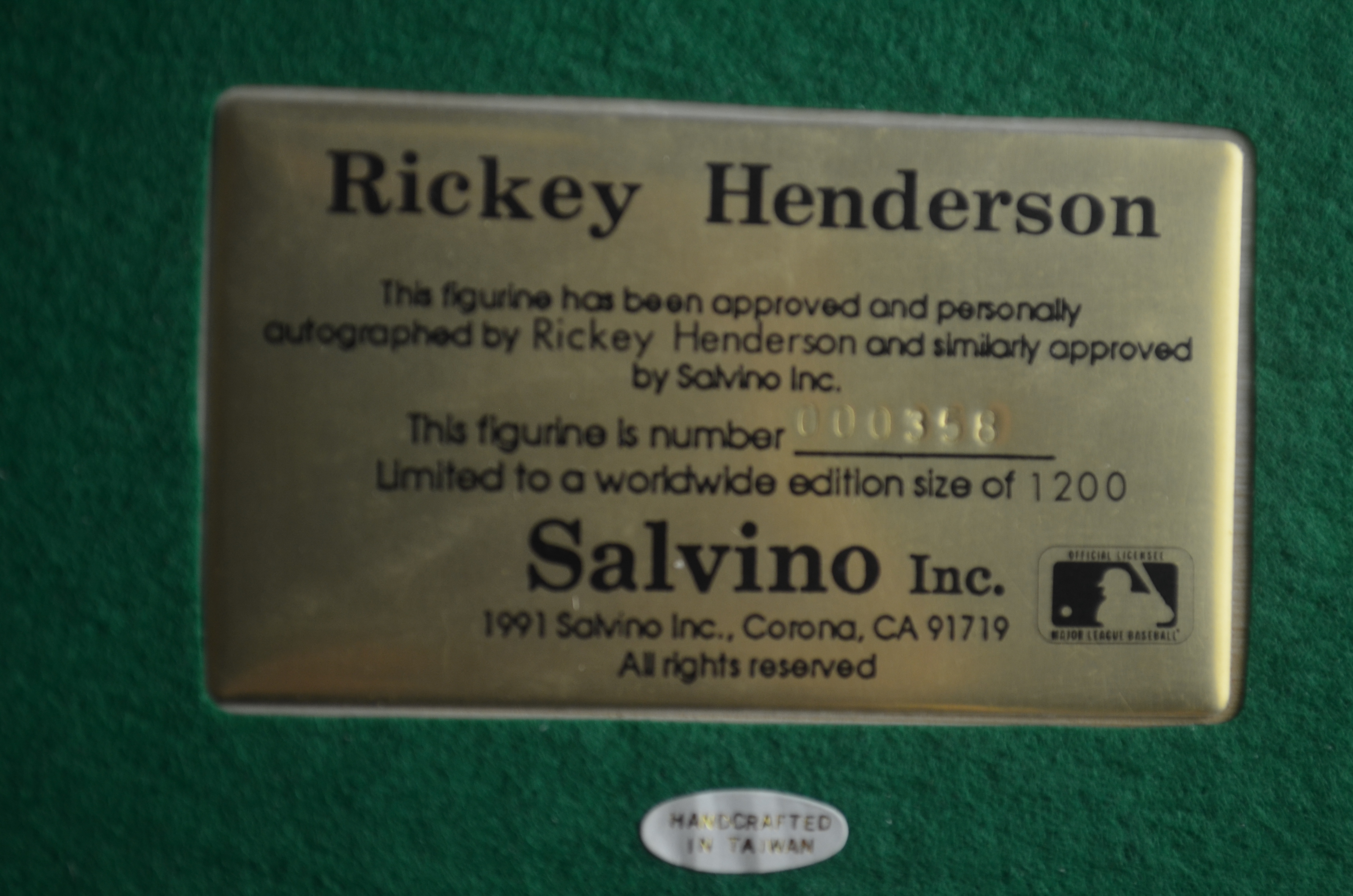 Rickey Henderson Signed Oakland Athletics LE Salvino Figurine (Salvino  Authentic)