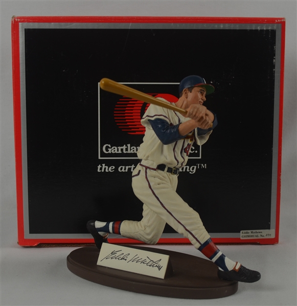 Eddie Mathews Autographed Limited Edition Gartlan Figurine