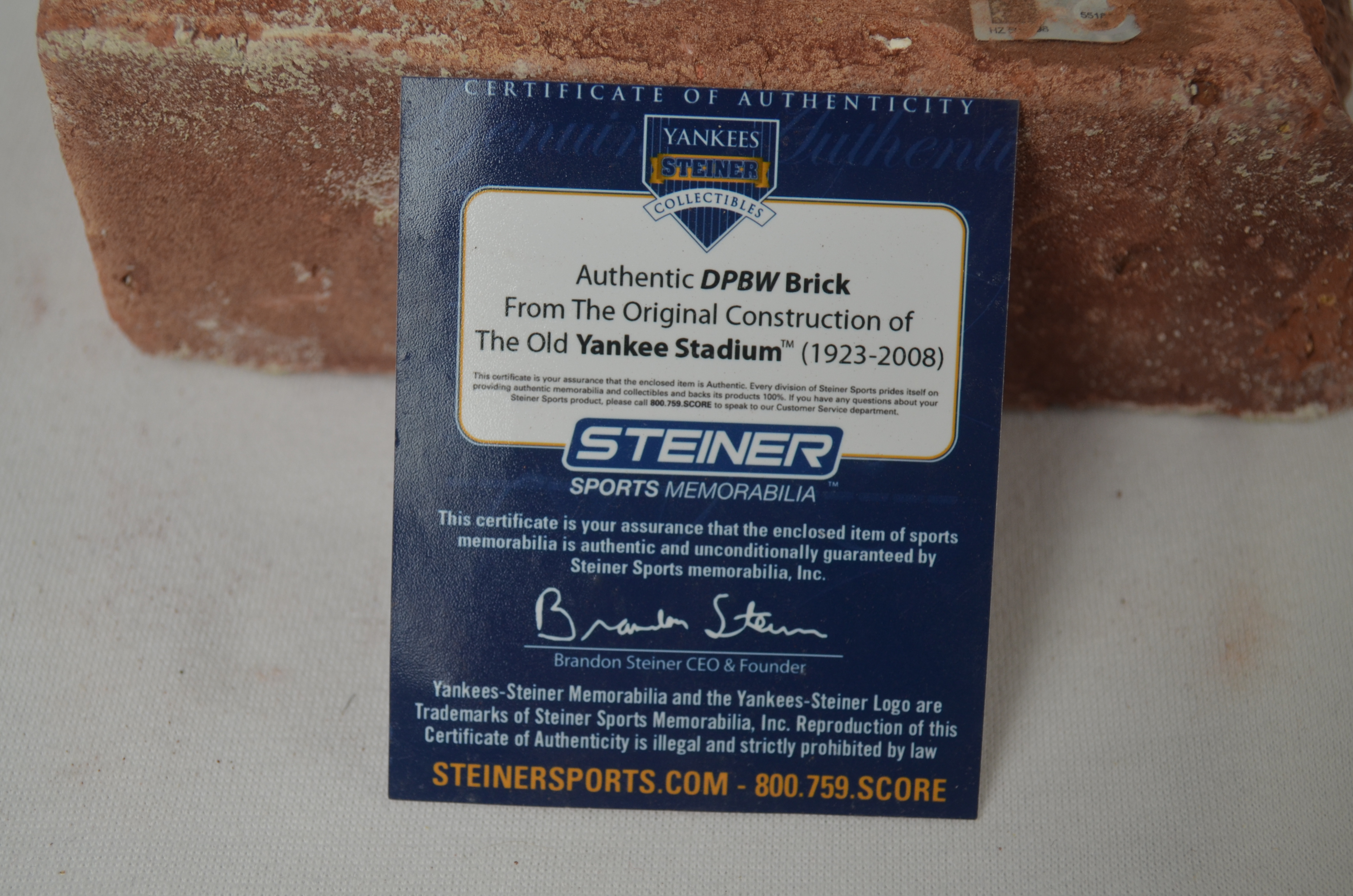Authentic Piece of Brick From Old Yankees Stadium 1923-2008