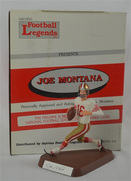 Joe Montana Autographed Salvino Figurine & Helmet