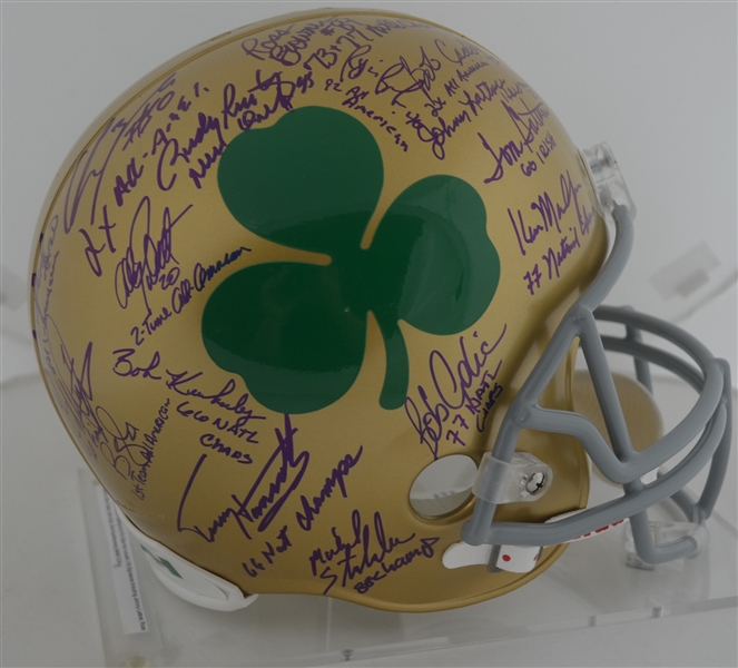 Notre Dame Fighting Irish Full Size Helmet w/18 Signatures 